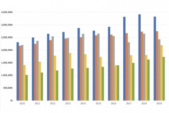 国別生産量推移ーパイナップル
（2010〜2019年）